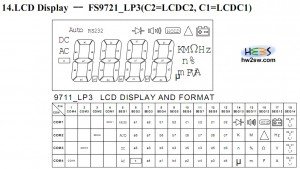 Mastech MS8229 LCD Decoding table